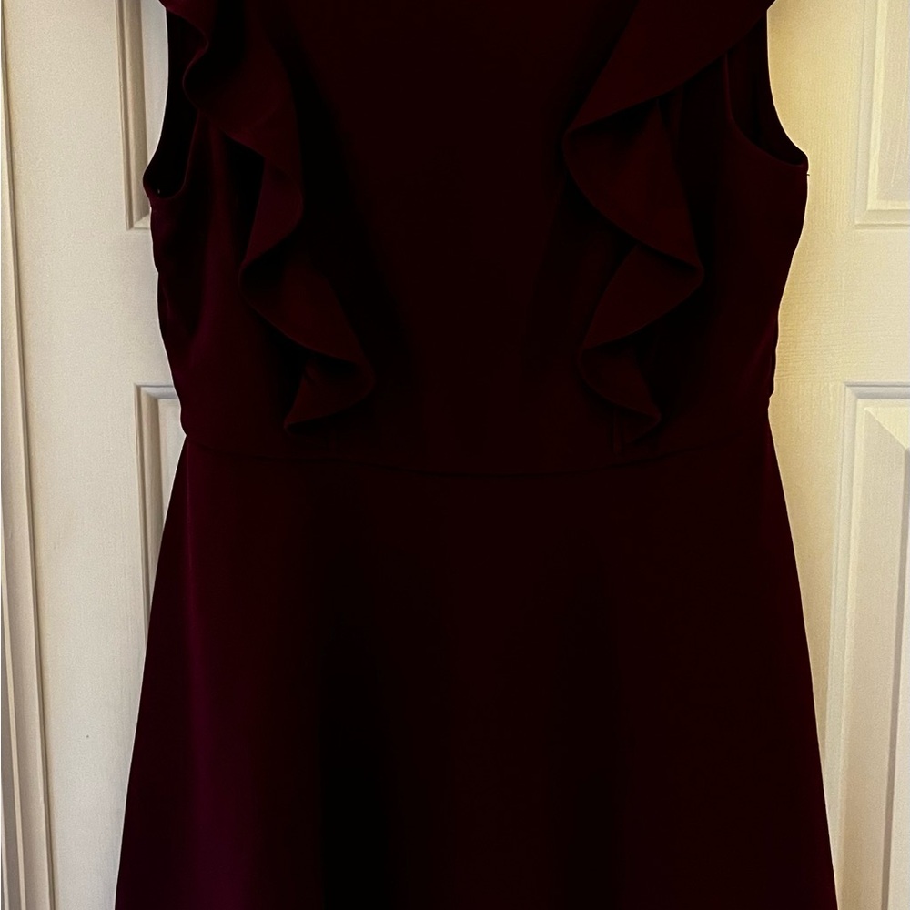 Elegant Burgundy Ruffle Dress